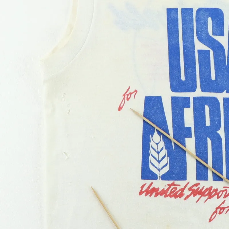 1985 Michael Jackson We Are The World USA For Africa Sleeveless Shirt
