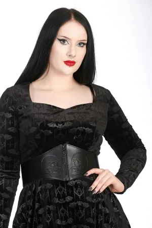 Banned Fire Amour Belt with Embossed Skulls - Size UK 8 to 10 Left Only!