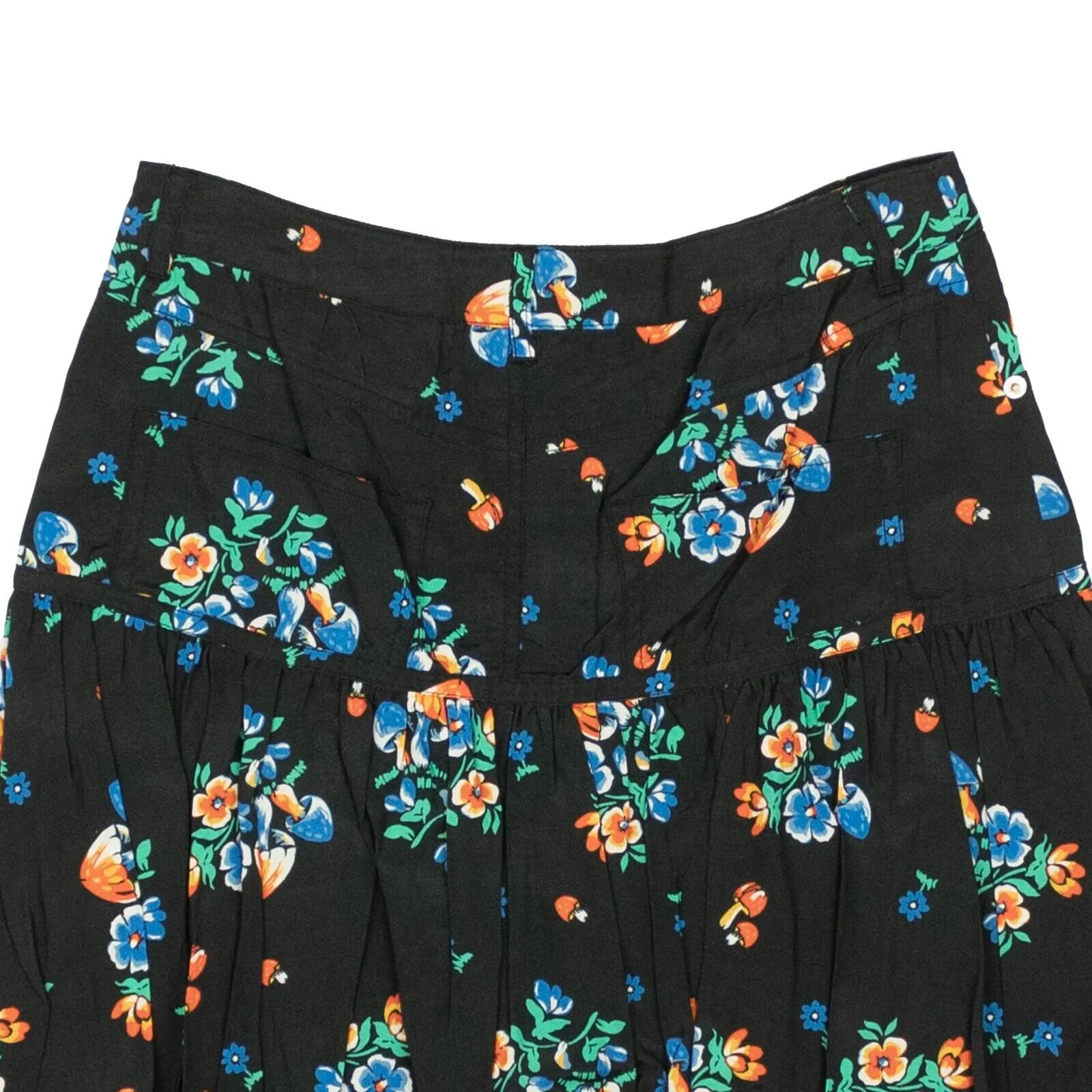 Black And Multicolored Mini Bubble Skirt