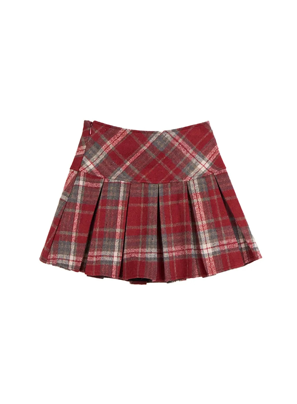 Checkered Pleated Mini Skirt CD419