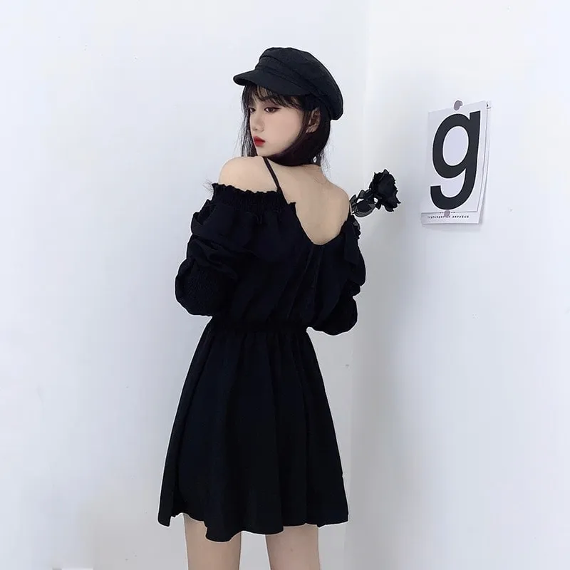Gothic Off Shoulder Sexy Long Sleeve Dress