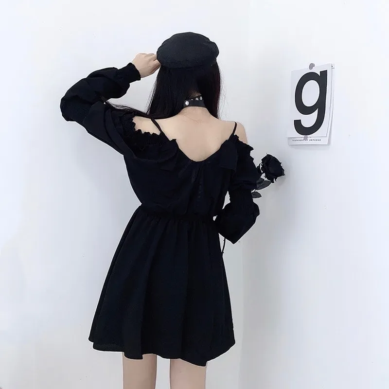 Gothic Off Shoulder Sexy Long Sleeve Dress