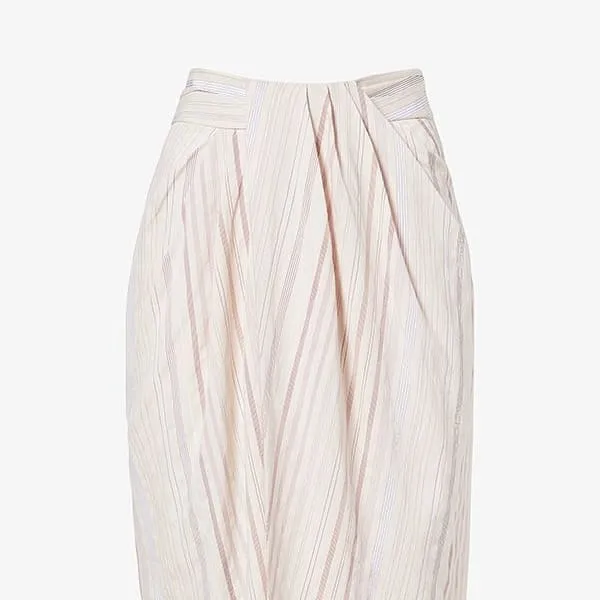 Lenox Skirt - Twill Stripe :: Ivory / Red
