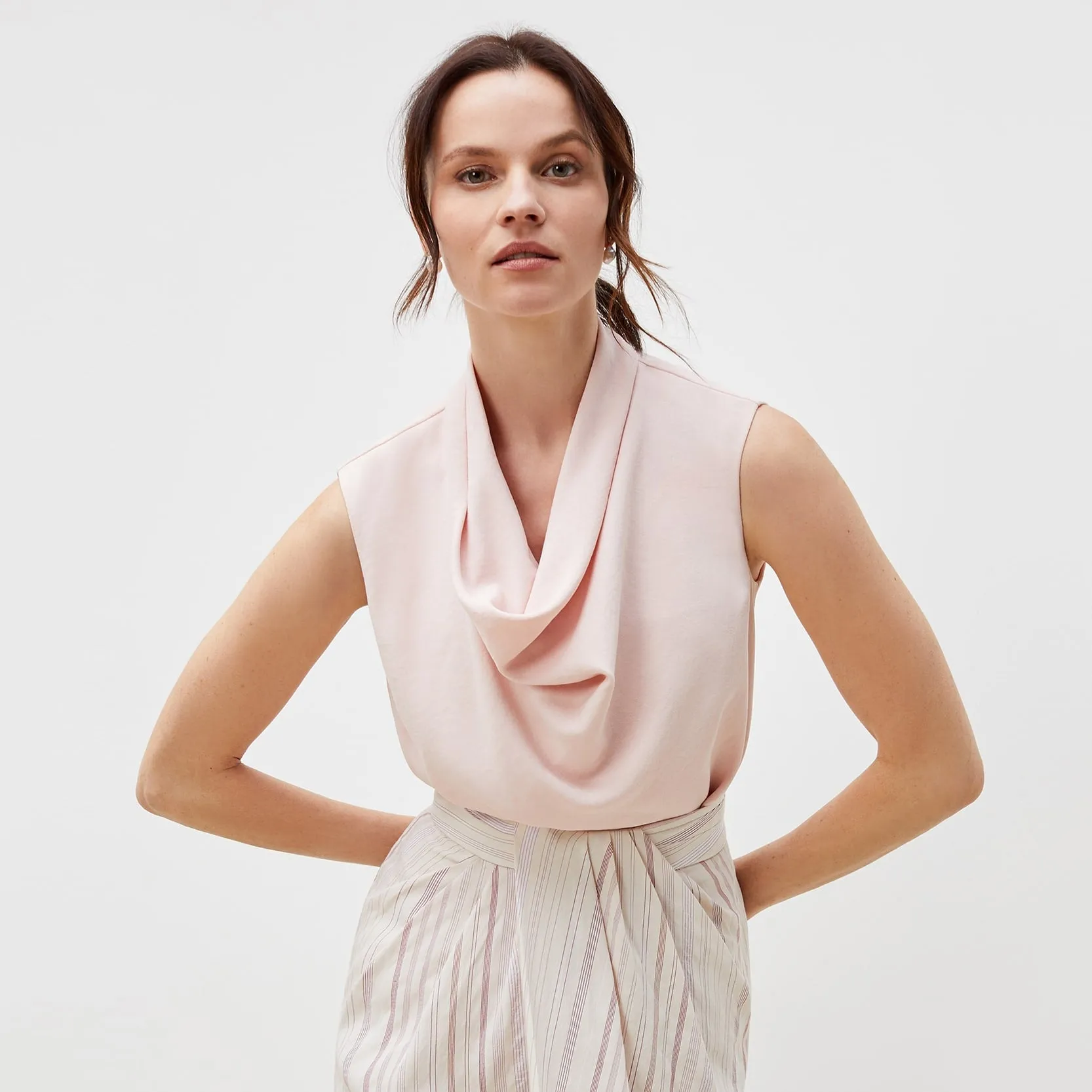 Lenox Skirt - Twill Stripe :: Ivory / Red