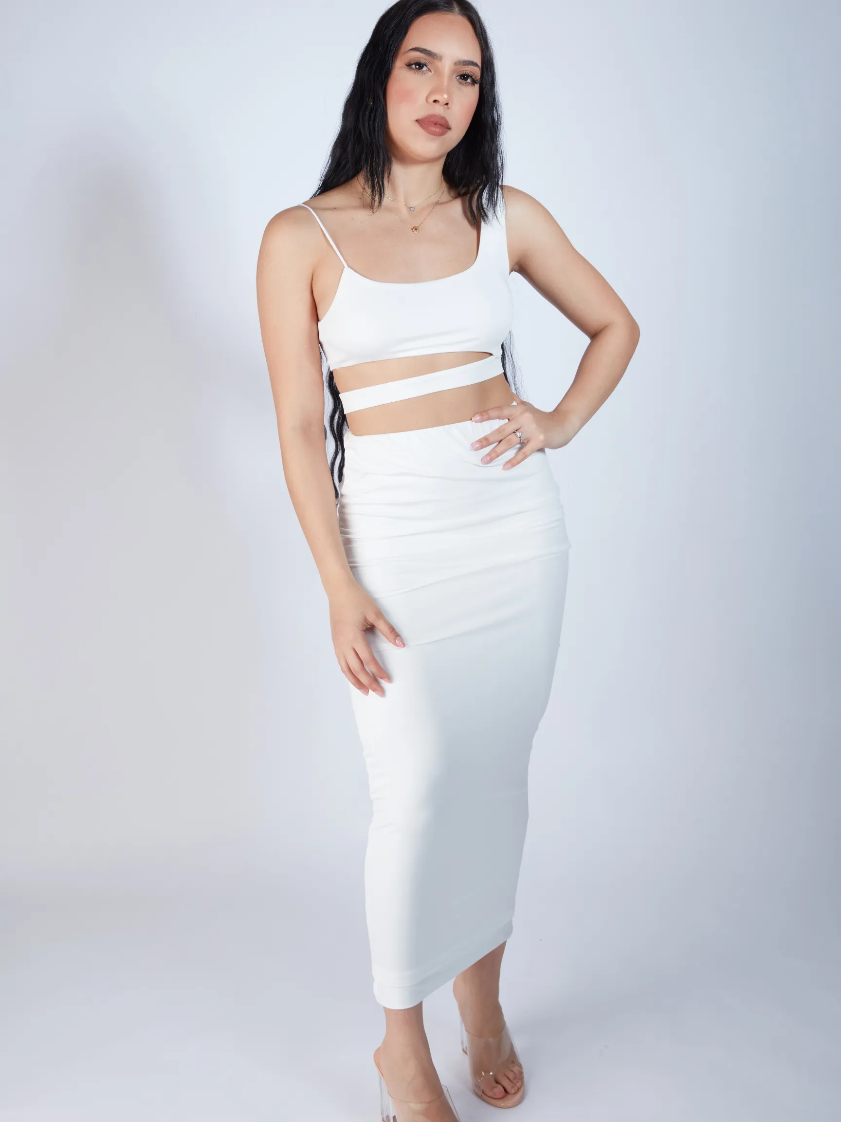 Love Myself Skirt Set - White
