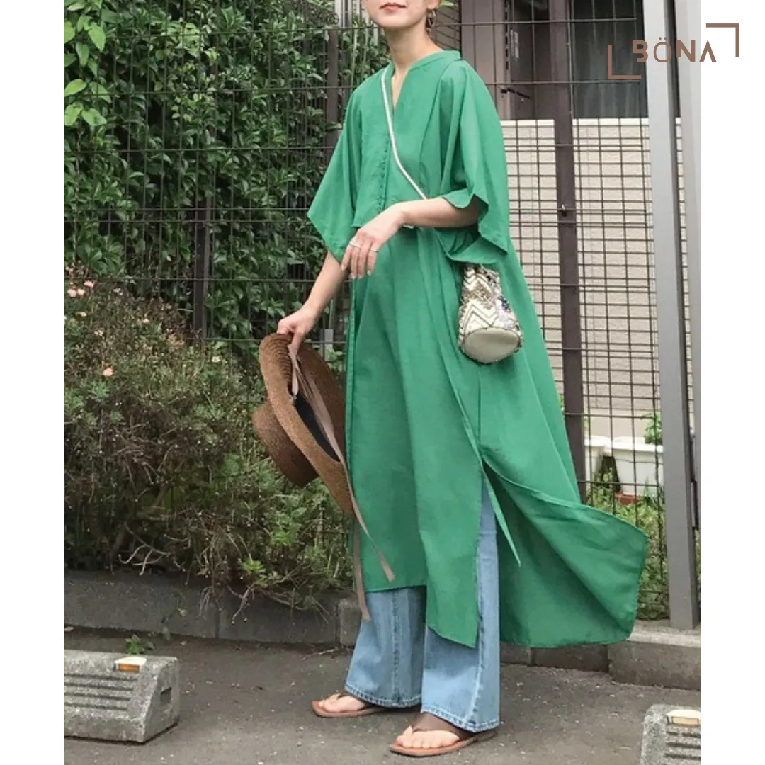 Lowy by Corners 長身襯衫連衣裙 Slub Georgette Kaftan Shirt Dress