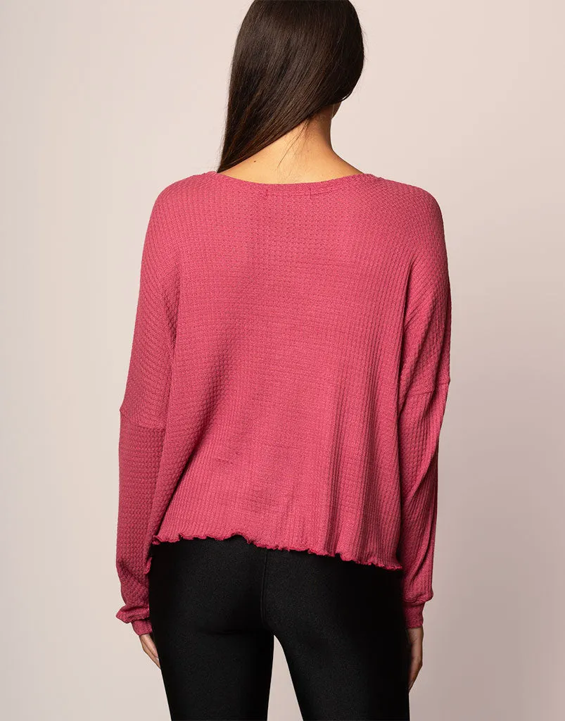 Oversized Waffle Top Berry