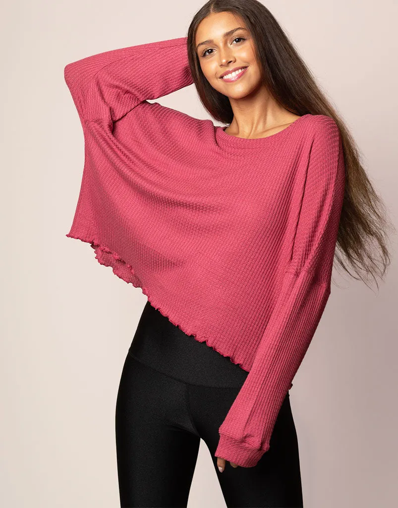 Oversized Waffle Top Berry