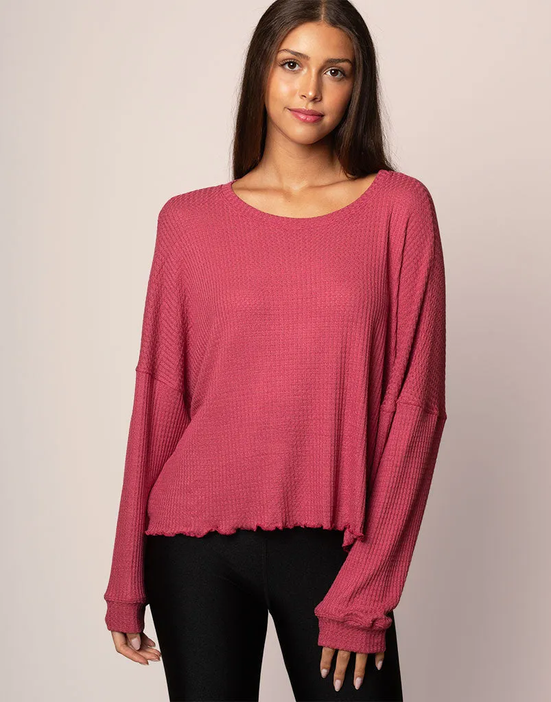 Oversized Waffle Top Berry