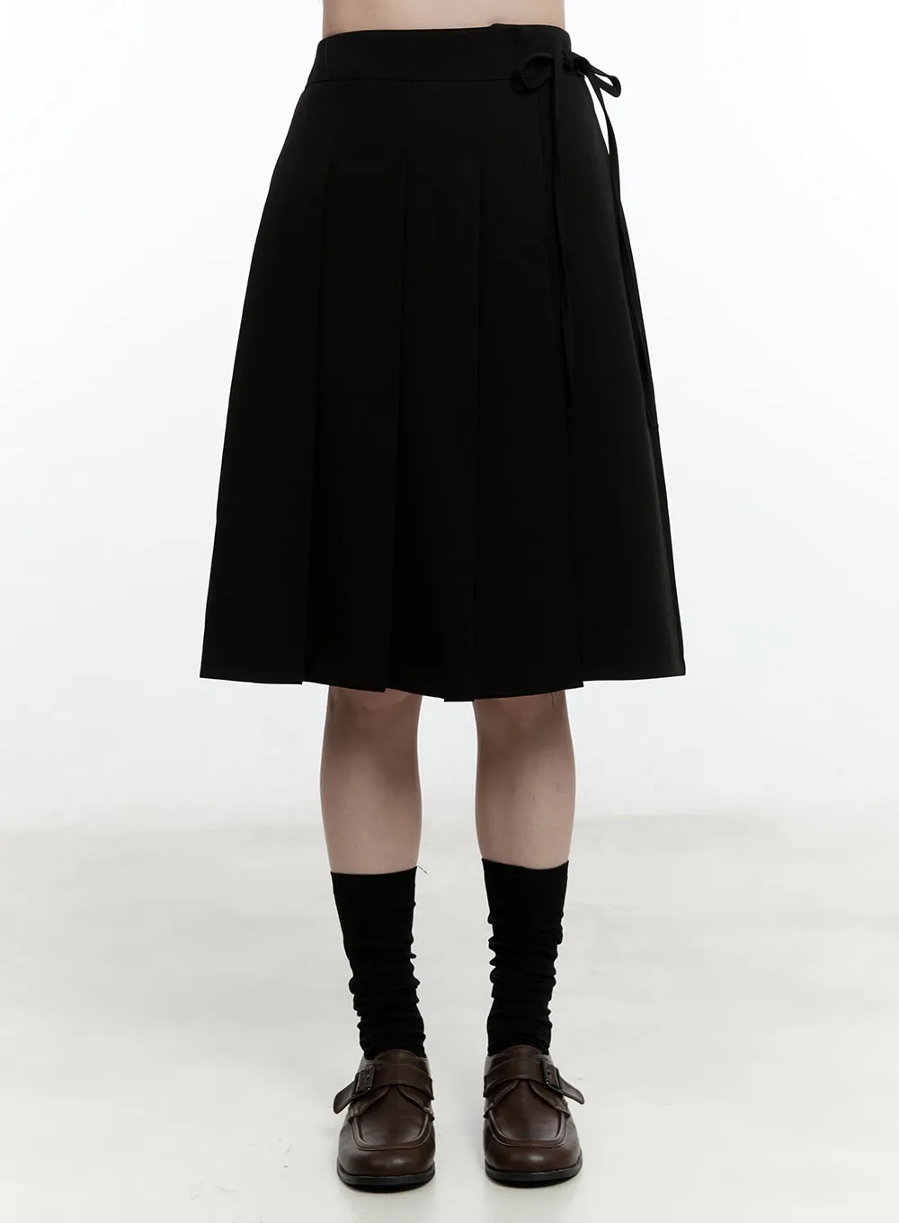 Pleated Wrap Midi Skirt CM521