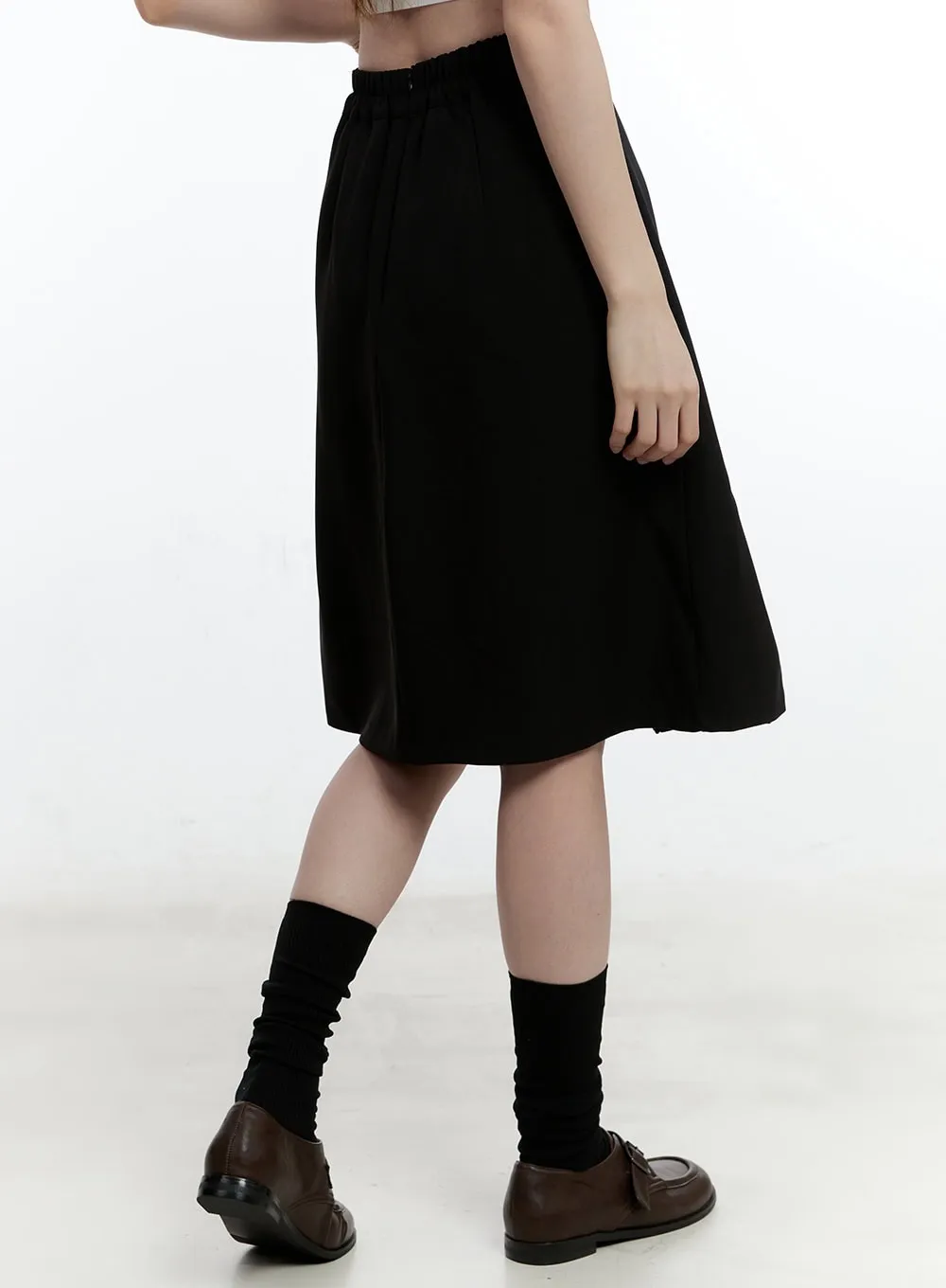 Pleated Wrap Midi Skirt CM521