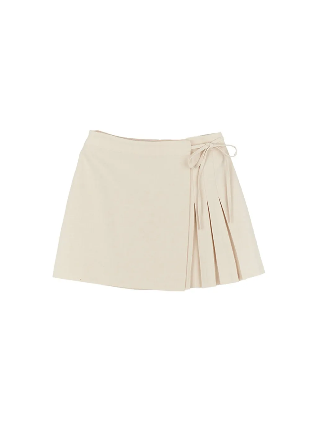 Pleated Wrap Mini Skirt CA511