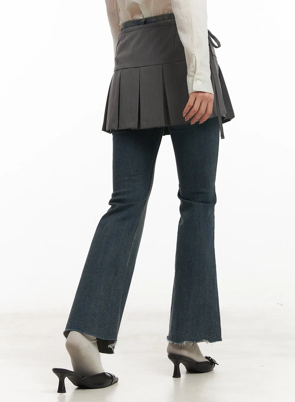 Pleated Wrap Mini Skirt CM504