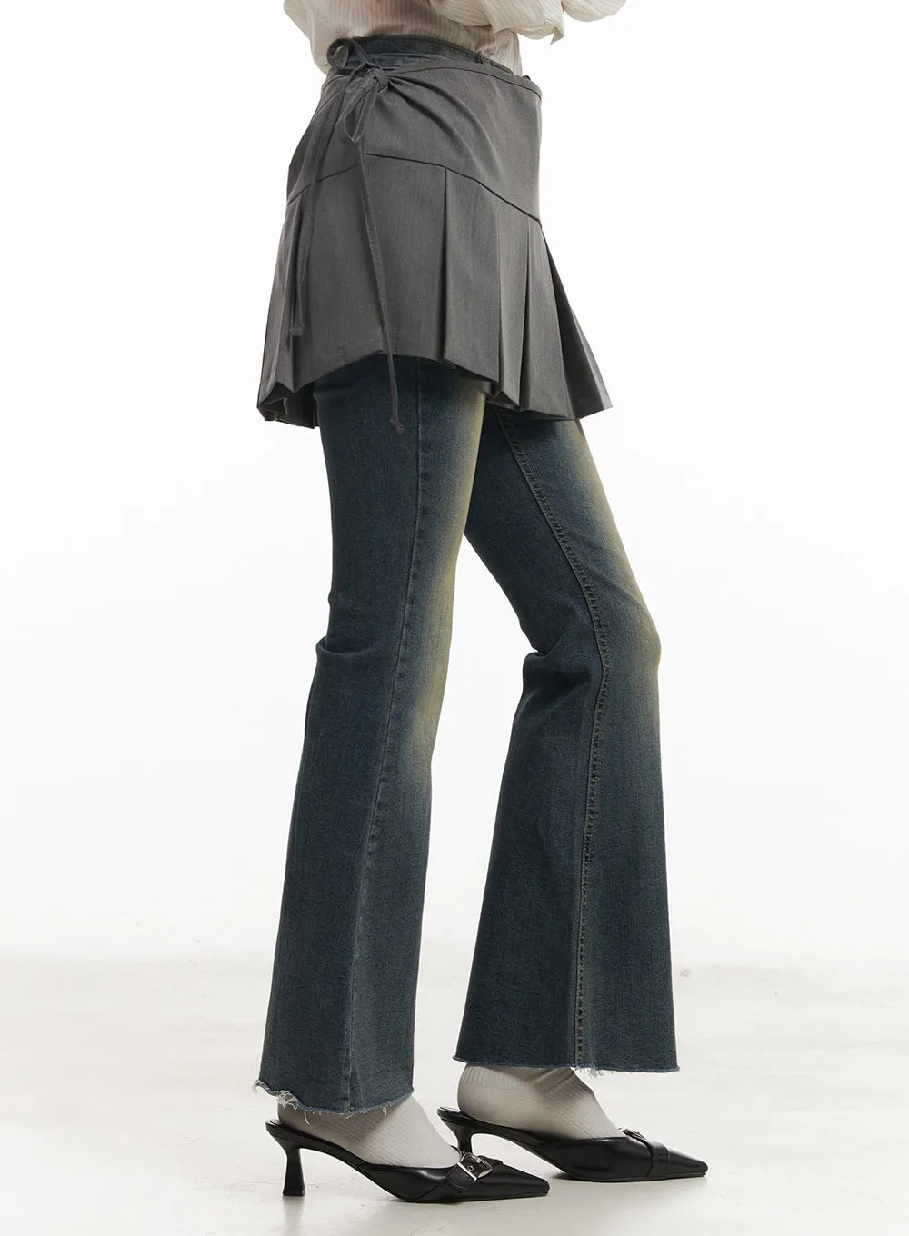 Pleated Wrap Mini Skirt CM504