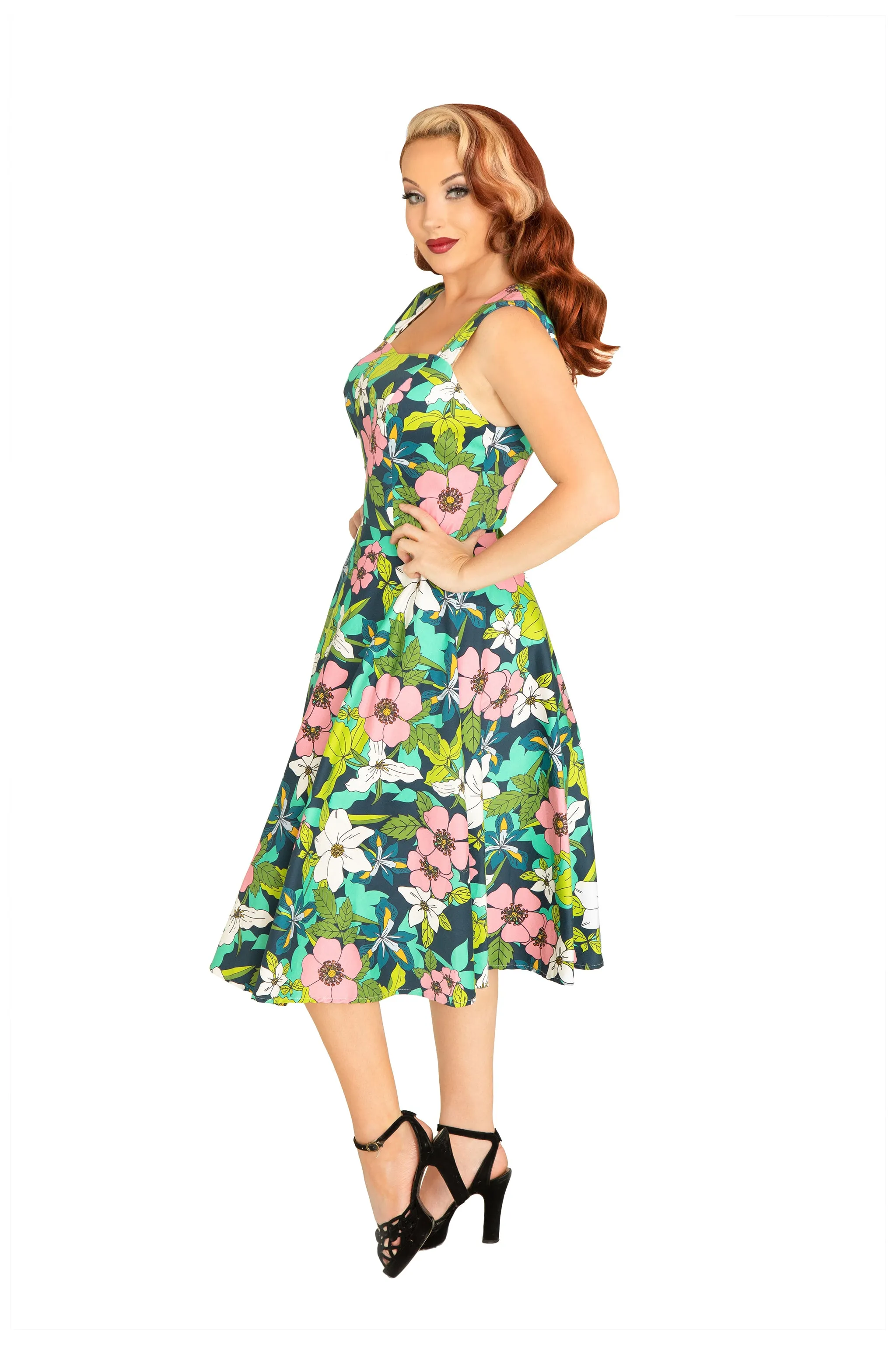 Provincial Flowers Navy Dress