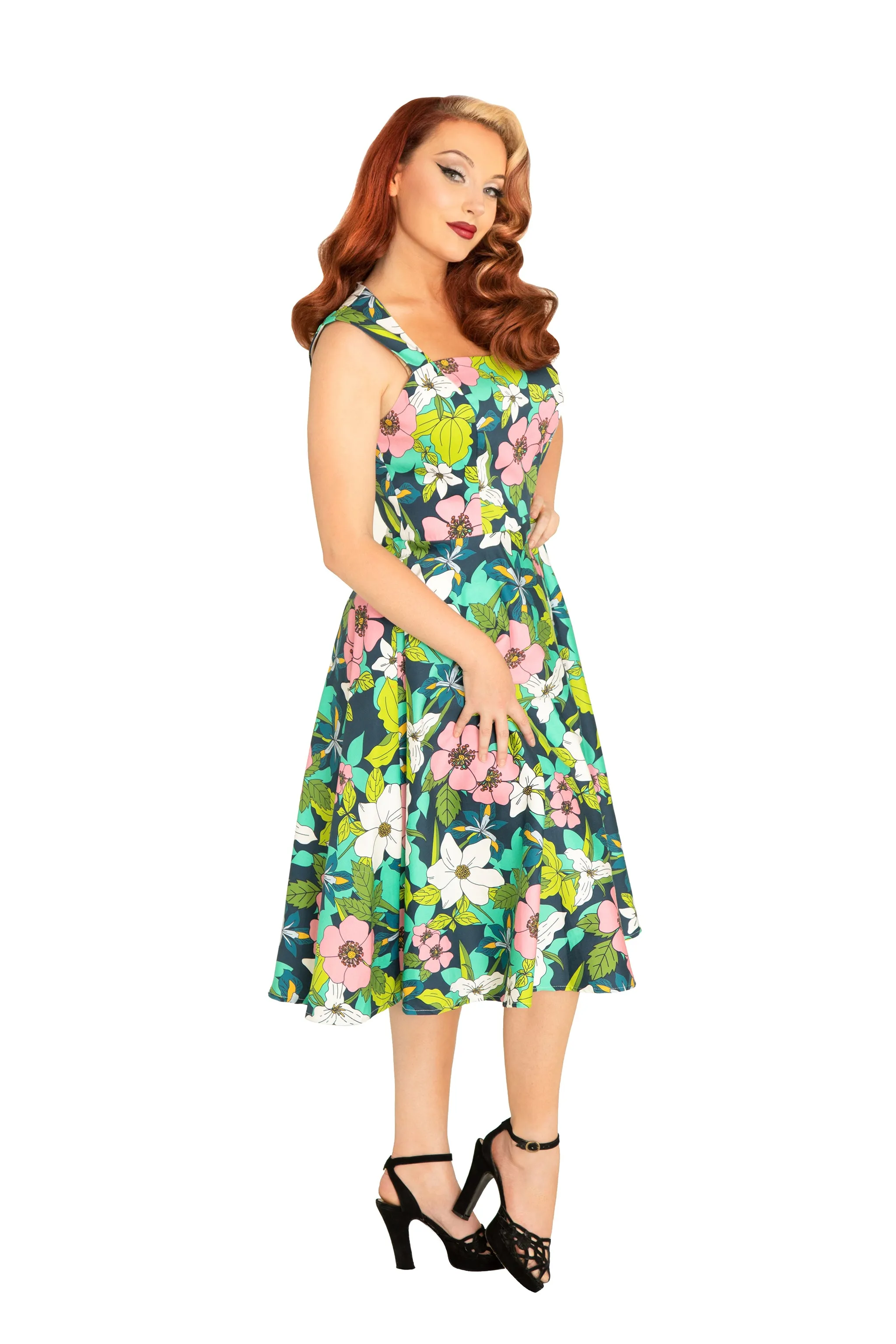 Provincial Flowers Navy Dress