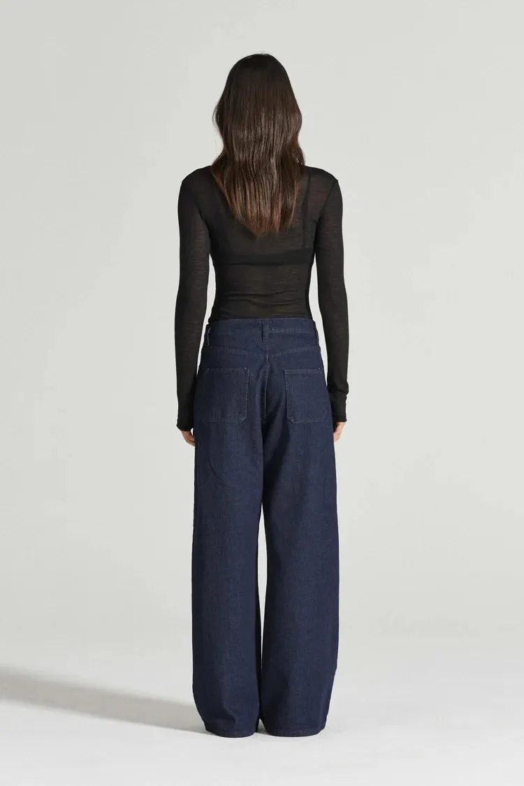 THE FWF SHEER LONGSLEEVE TOP BLACK