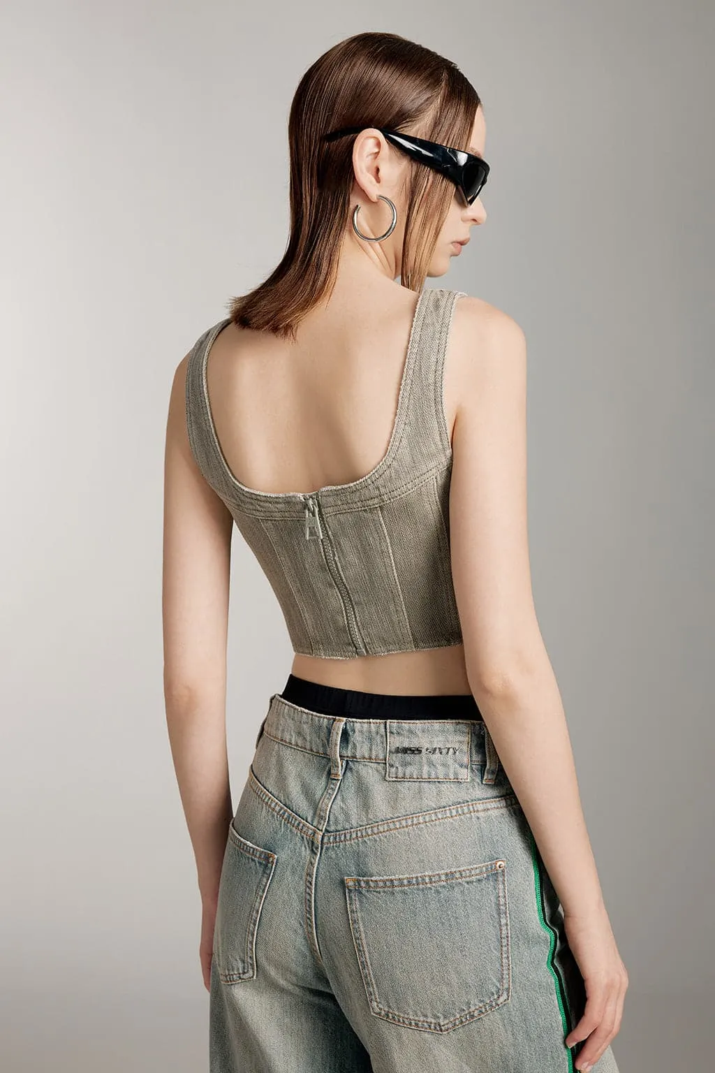 Vintage Denim Sleeveless Top