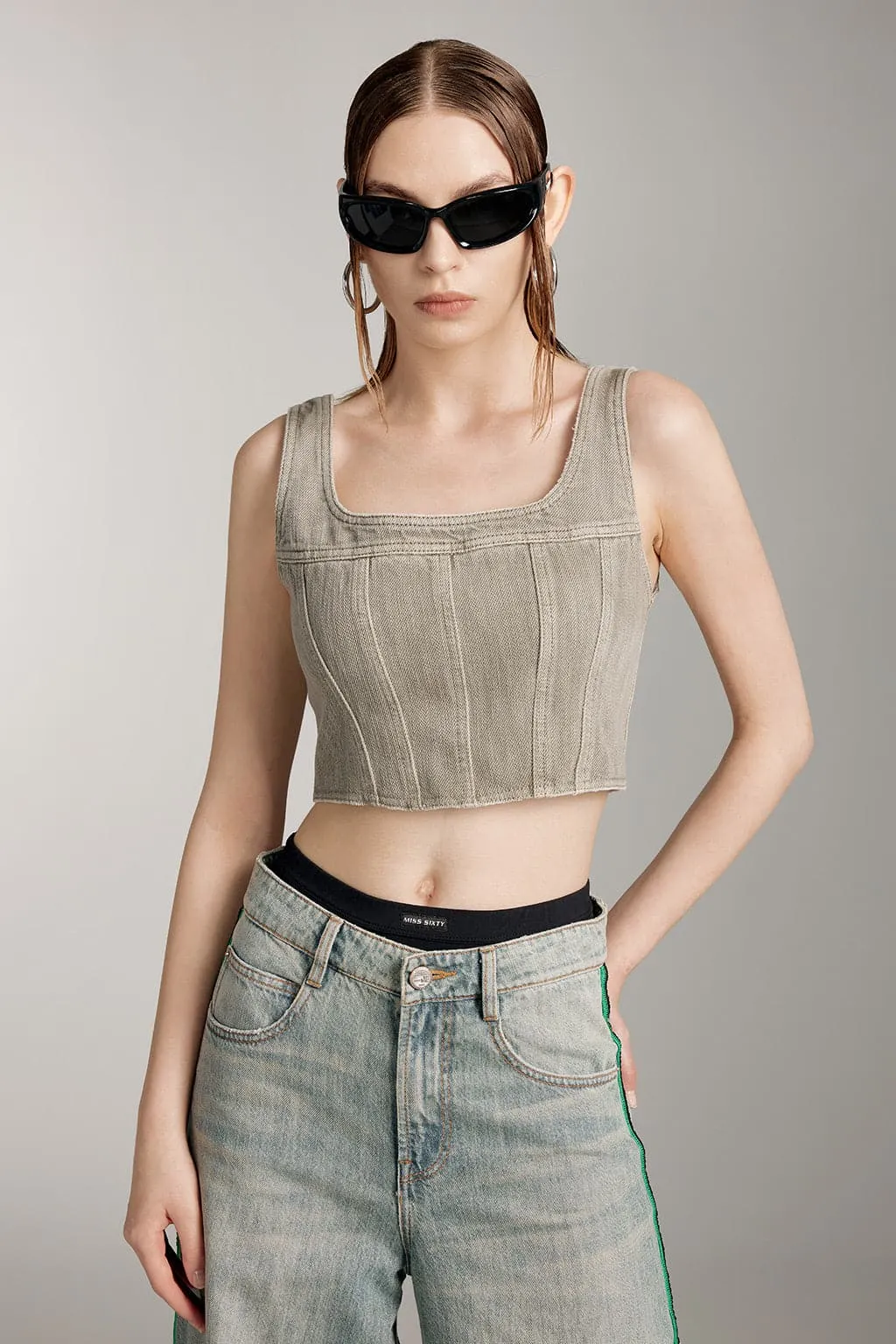 Vintage Denim Sleeveless Top